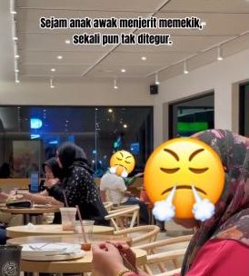 Ibu Bapa Buat Tak Tahu Anak Terpekik Melolong, Pelanggan Berang Sampai Ada Yang Keluar Kafe