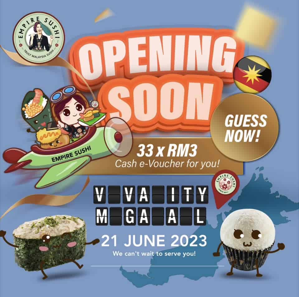 Berita Baik Buat Penggemar Sushi, Empire Sushi Pertama Di Sarawak Bakal Mula Beroperasi 21 Jun Ini