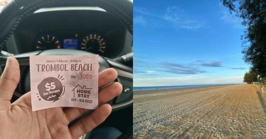 Dikenakan Bayaran Masuk RM5 Seorang, Individu Kesal Dengan Pihak Pengurusan Pantai Trombol
