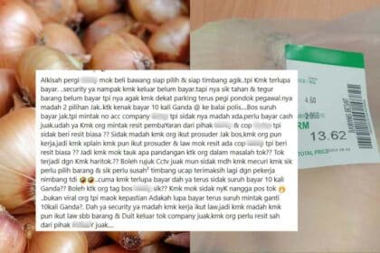 Gara-Gara Lupa Bayar Bawang, Individu Kongsi Dicas 10 Kali Ganda Oleh Pasar Raya Di Samarahan