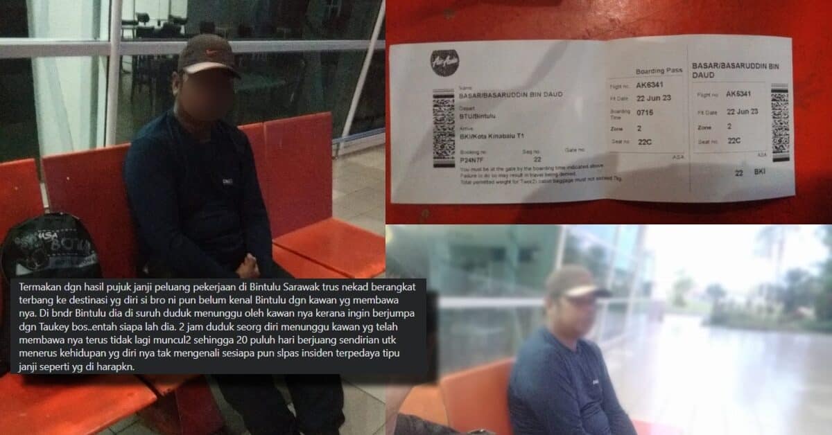 Janjikan Peluang Pekerjaan Bagus, Lelaki Sabah Ini 'Kena Sidai' Kawan 20 Hari Di Bintulu