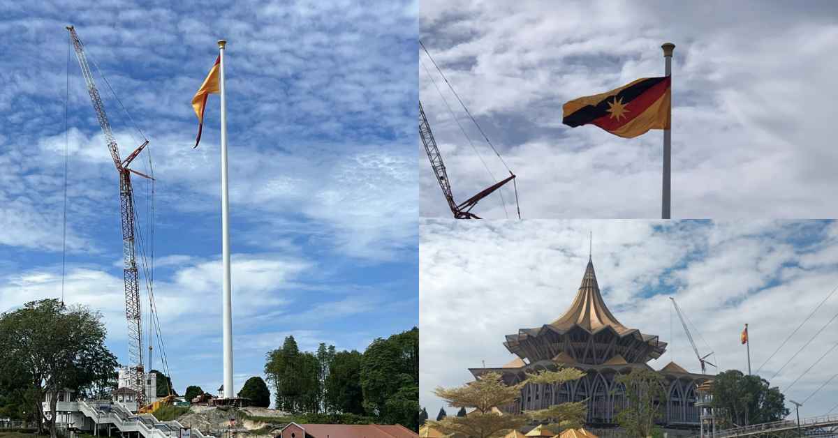 Kini Gah Terpacak, Tiang Bendera RM30 Juta Jadi Ikon Terbaru Di Sarawak