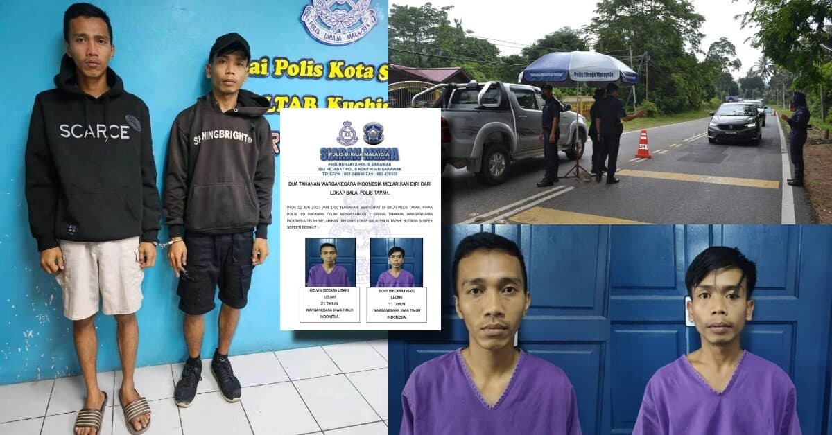 Lolos Dari Lokap Di Tapah, Dua Tahanan Warga Indonesia Masih Lagi Dalam Pencarian Pihak Polis
