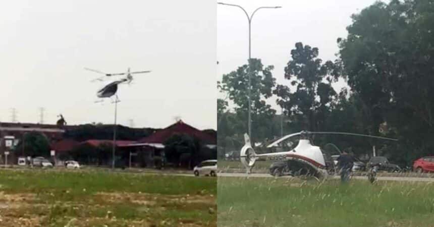 Mahu Elak Jalan Sesak, Bapa Selamba Hantar Anak Guna Helikopter Jadi Perhatian Polis