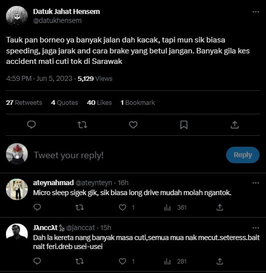 Ngeri Lihat Kemalangan Sering Berlaku, Netizen Minta Percepatkan Siap Jalan Pan Borneo