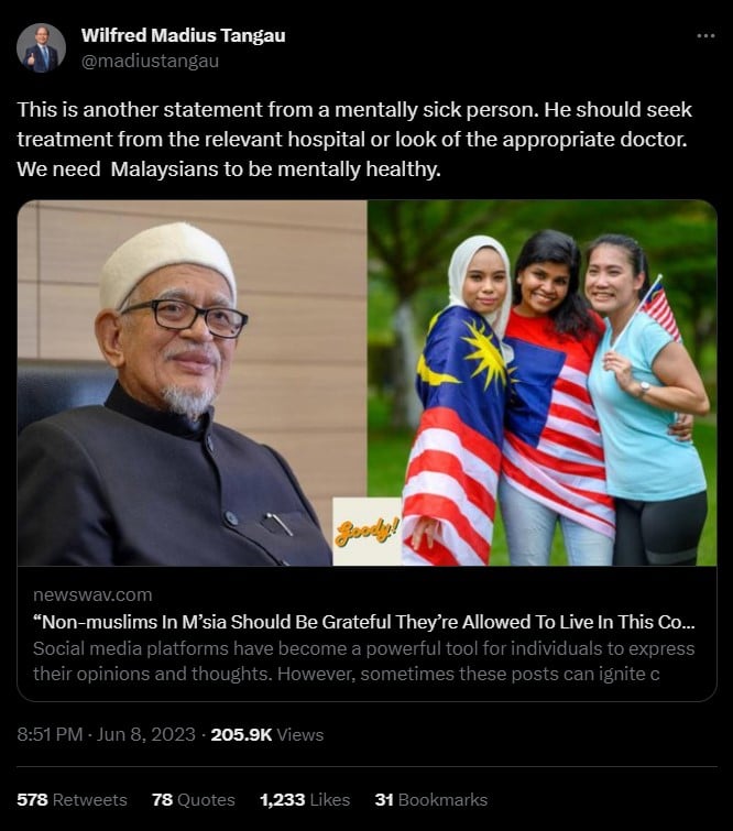 Dakwa Sentimen Berbaur Rasis Yang Melampau, Kongsian Abdul Hadi Ini Undang Reaksi Netizen