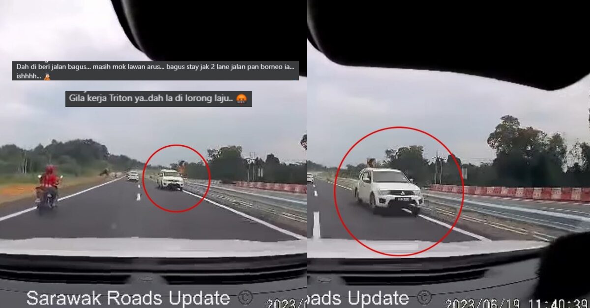 'Selamba Badak' Lawan Arus Di Lorong Laju Di Saratok, Hailak Plat 'W' Ini Undang Kecaman Netizen