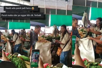 'Tok Baruknya Hero', Aksi Individu Ini Selamba Tangkap Ular Di Pasar Sarikei Raih Perhatian Netizen