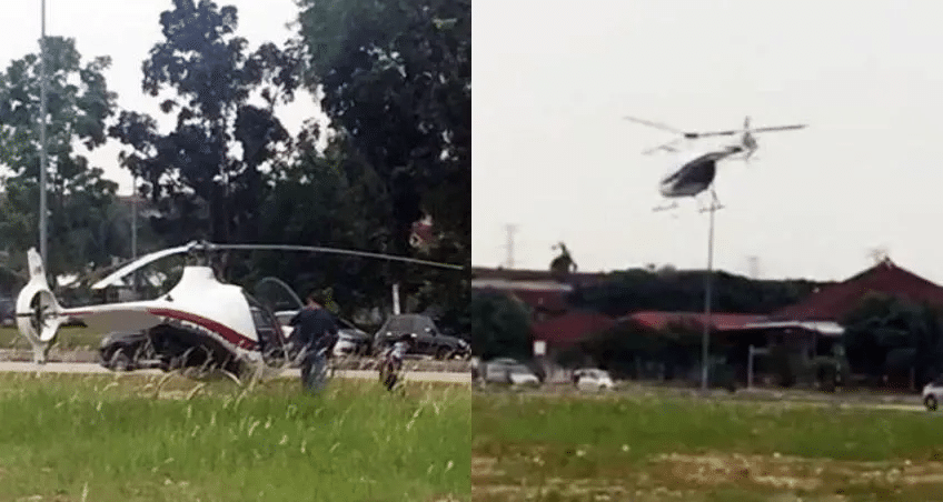 Mahu Elak Jalan Sesak, Bapa Selamba Hantar Anak Guna Helikopter Jadi Perhatian Polis