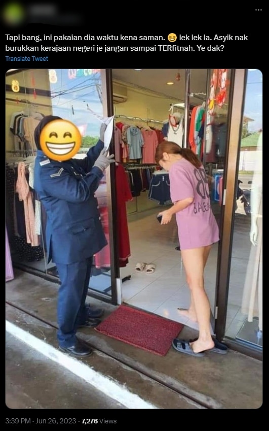 Hanya Kerana Berbaju T-Shirt Dan Seluar Pendek, Wanita Bukan Islam Ini Dikenakan Kompaun