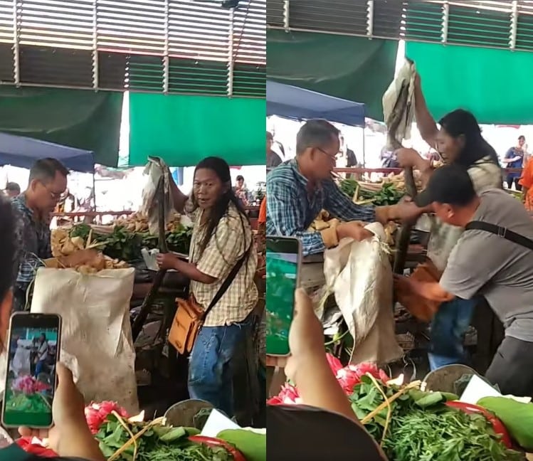 'Tok Baruknya Hero', Aksi Individu Ini Selamba Tangkap Ular Di Pasar Sarikei Raih Perhatian Netizen