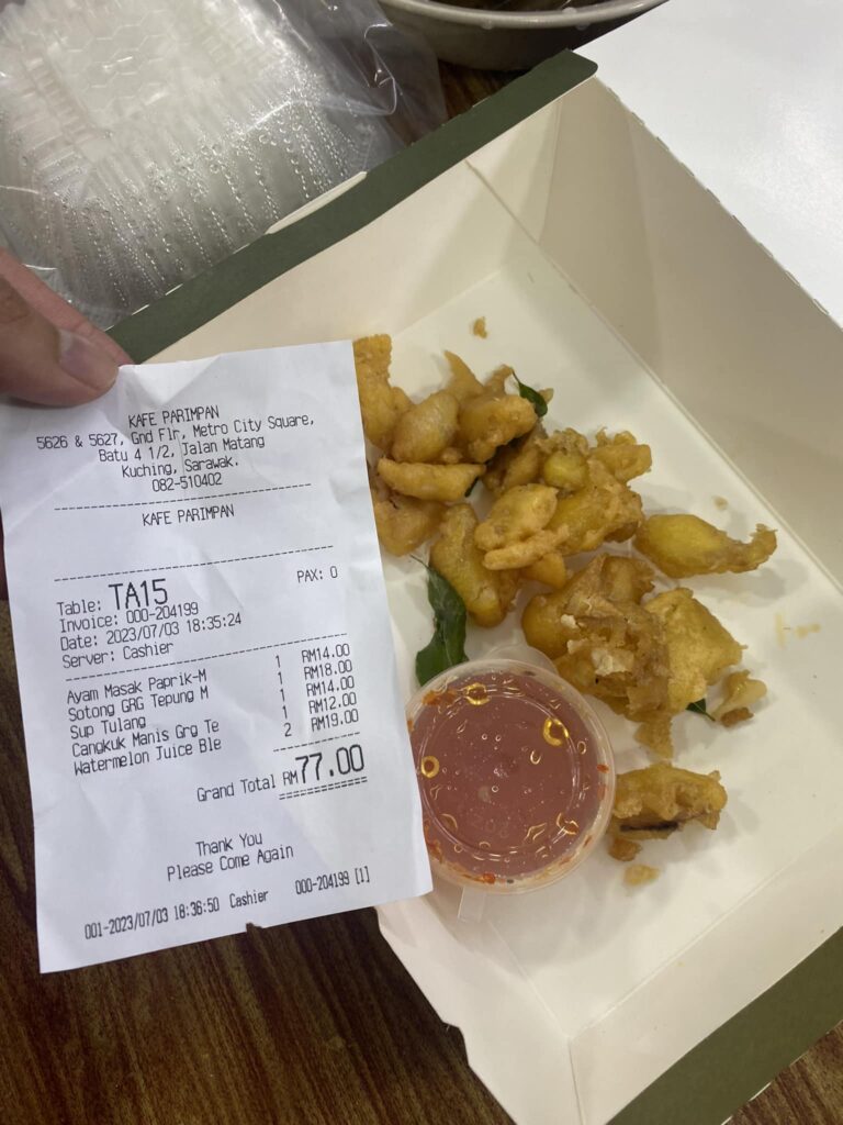 Individu Kesal Beli Sotong Goreng Tepung RM18 Di Kuching, Tapi Kuantiti Seciput