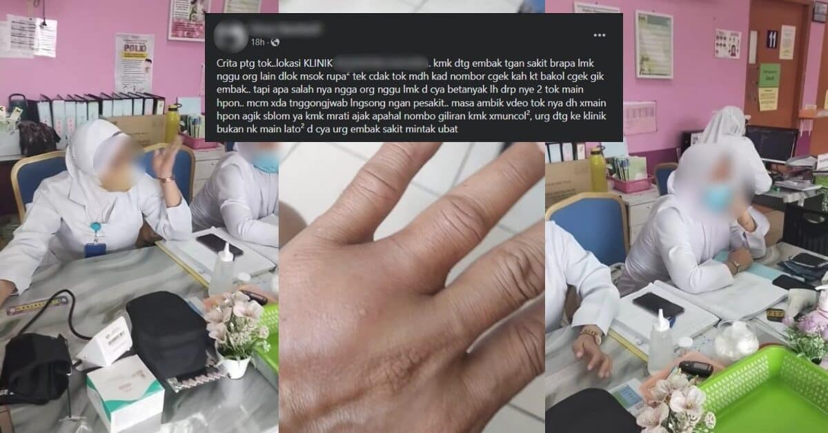 Bengang Tunggu Lama Di Klinik, Individu Dakwa Jururawat Leka Main Phone Di Samarahan