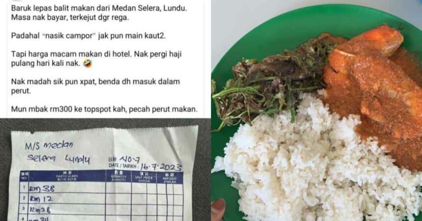 Netizen Berniat Boikot, Isu Nasi Campur Terlampau Mahal Buat Para Peniaga Medan Selera Lundu Berduka