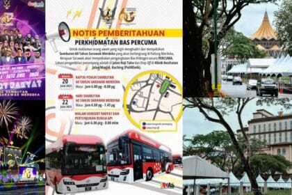 Sempena Sambutan 60 Tahun Merdeka, Kerajaan Sarawak Sediakan Bas Shuttle Percuma Ke Padang Merdeka