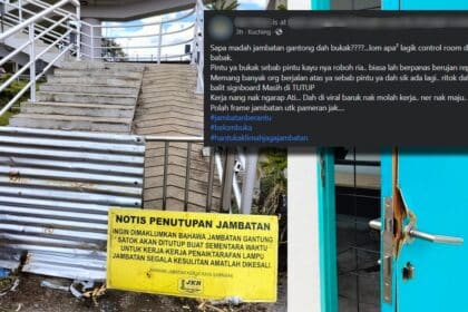 Tular Pembukaan Semula Jambatan Gantung Satok, Individu Ini Dedah Pintu Pagar Diroboh