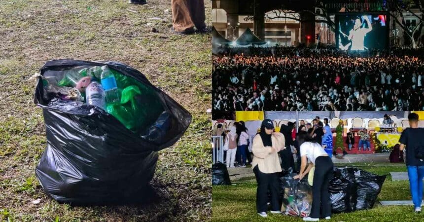 'Volunteer' Kutip Sampah Selepas Konsert, Warga Sarawak Dapat Pujian Netizen