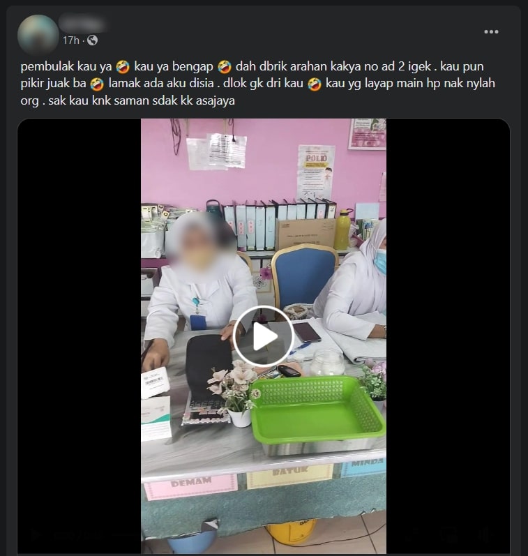 Susulan Tular Isu Jururawat Leka Di Klinik Di Samarahan, Netizen Dedah Sikap Individu Ini