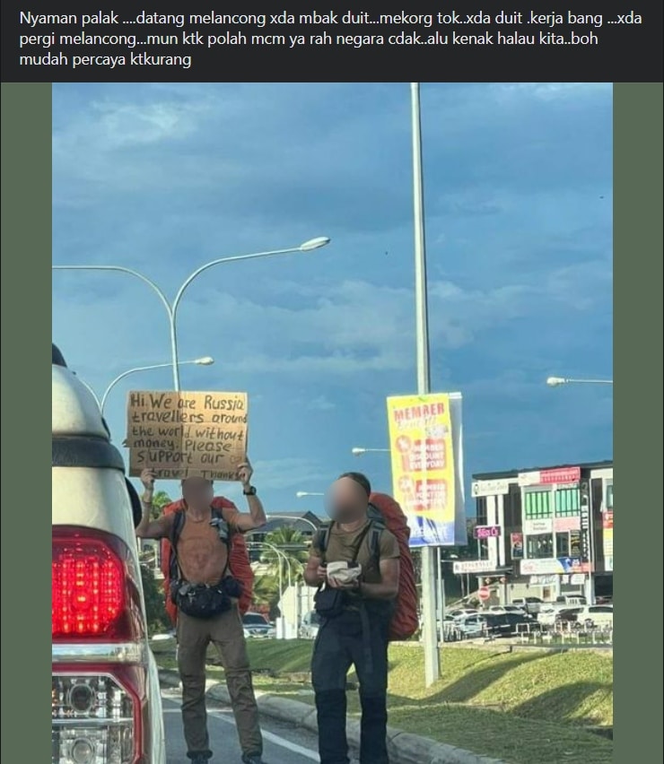 Travel Tanpa Bawa Wang, Dua Warga Rusia Di Bintulu 'Mengemis' Di Bintulu Ini Dikecam Netizen