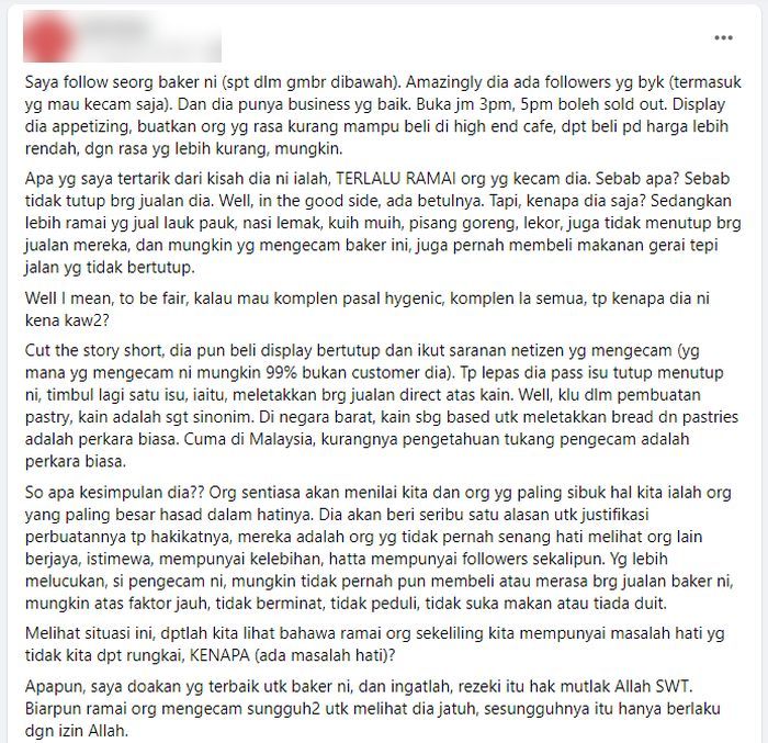 Cari Salah Peniaga Kek Tepi Jalan, Wanita Ini Tampil Beri Teguran Buat Netizen