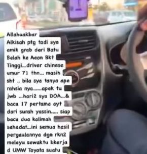 Power Uncle Cina Bawa Grab Di Usia 71 Tahun, Siap Hafal Surah Yasin