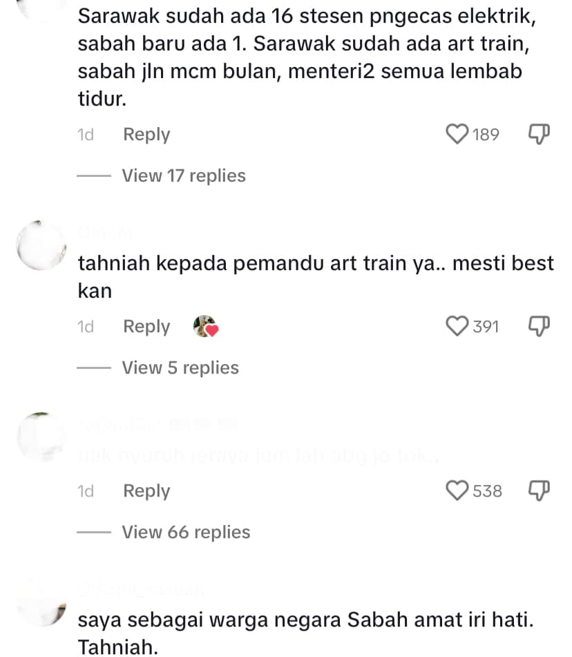 Pertama Kali Dipandu Uji, Orang Ramai Teruja Lihat Trem ART Di Sarawak