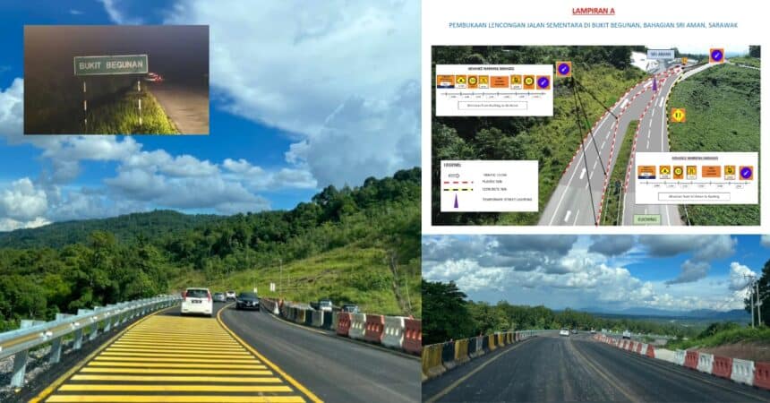 Memudahkan Kerja Jalan Raya, Laluan Sementara Di Bukit Begunan Kini Dibuka