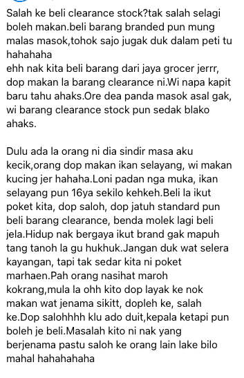 Selera Kayangan Poket Marhaen, Ramai Takut Jatuh Standard Kalau Beli Sayur Di Bahagian Clearance