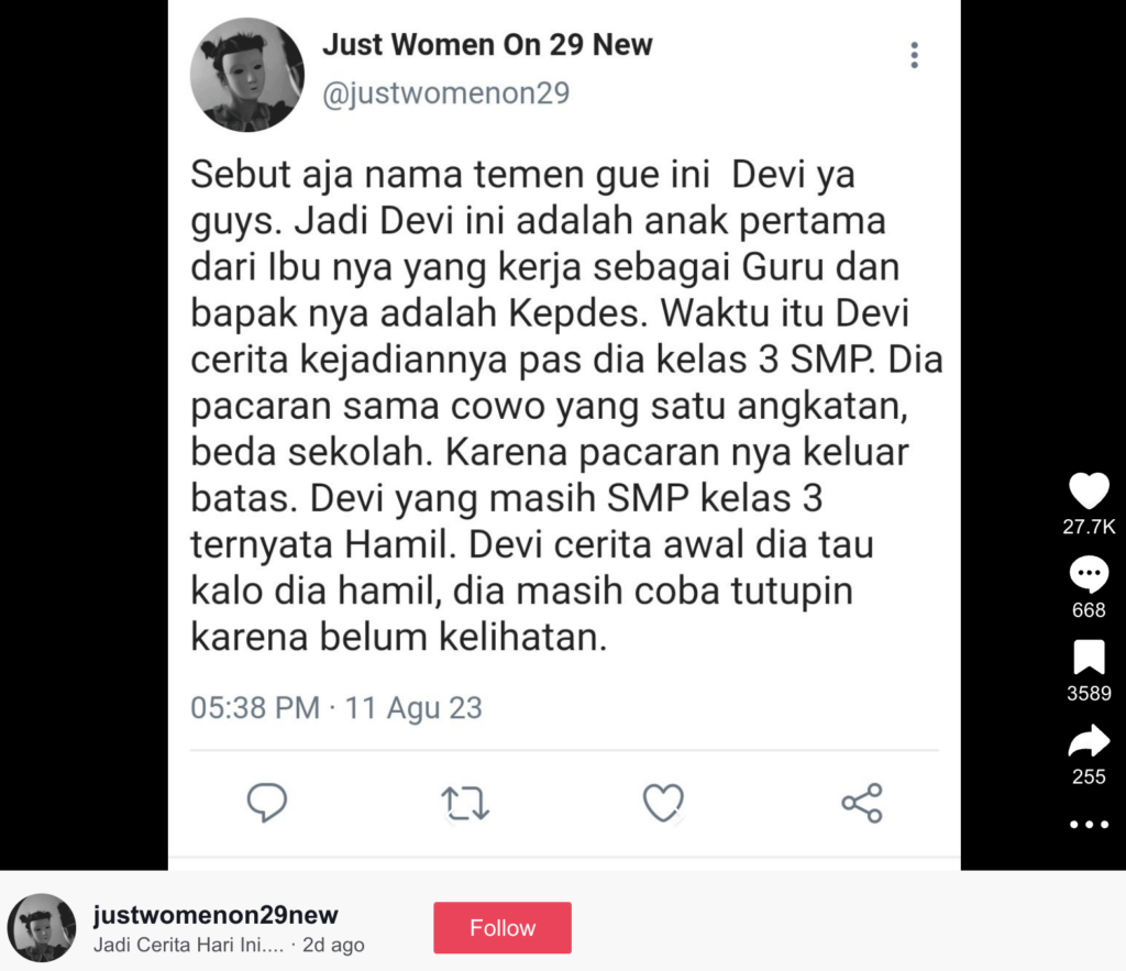 Gadis Dan Ibu Bapa Rahsiakan Status Bayi Luar Nikah, Membesar Sebagai Adik