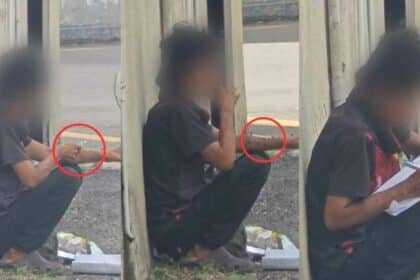 Selamba Suntik 'Jarum' Tepi Jalan, Aksi Penagih Di Bintulu Ini Raih Perhatian Netizen