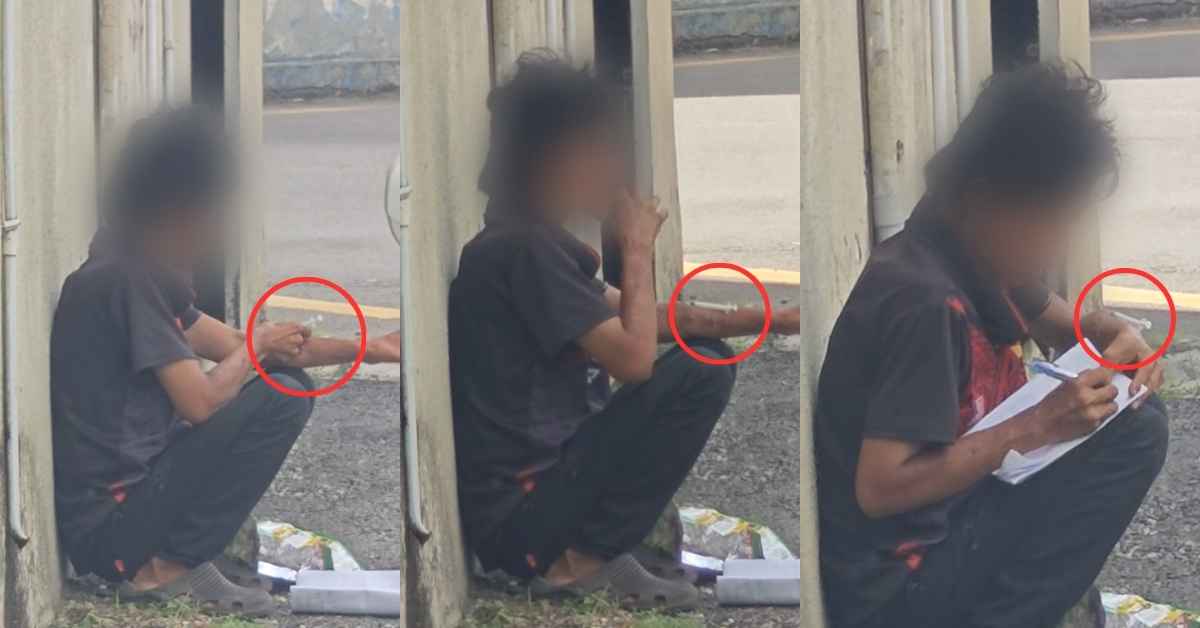 Selamba Suntik 'Jarum' Tepi Jalan, Aksi Penagih Di Bintulu Ini Raih Perhatian Netizen
