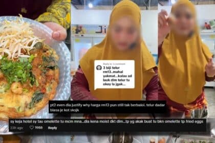 Telur Dadar 'Premium', Peniaga Tampil Pertahankan Harga RM13 Siap Ada Taugeh Dan Sos Thai