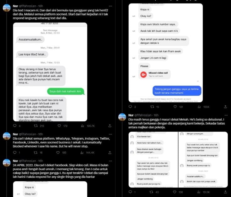 Lagi Kes Stalker Psiko, Wanita Ini Dedah Dirinya Diganggu Bekas Pekerjanya Sendiri Lebih Setahun