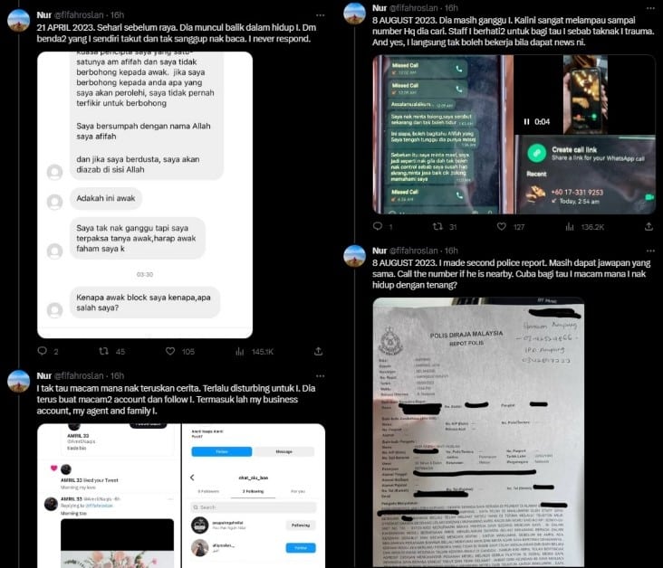 Lagi Kes Stalker Psiko, Wanita Ini Dedah Dirinya Diganggu Bekas Pekerjanya Sendiri Lebih Setahun