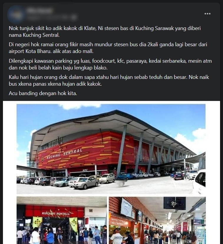 Siap Bandingkan Dengan Airport Kota Bharu, Lelaki Dari Kelantan Puji Stesen Bas Di Kuching Sarawak