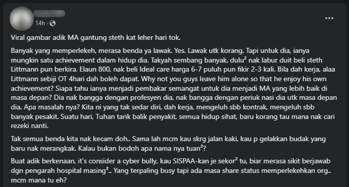 Muat Naik Gambar Dengan Stetoskop Di Kuching, Netizen Backup Pemuda Ini Dari 'Senior Toxic'