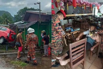 Dua Beradik Nyaris Maut Kereta Terbabas Langgar Kedai Makan Di Bau