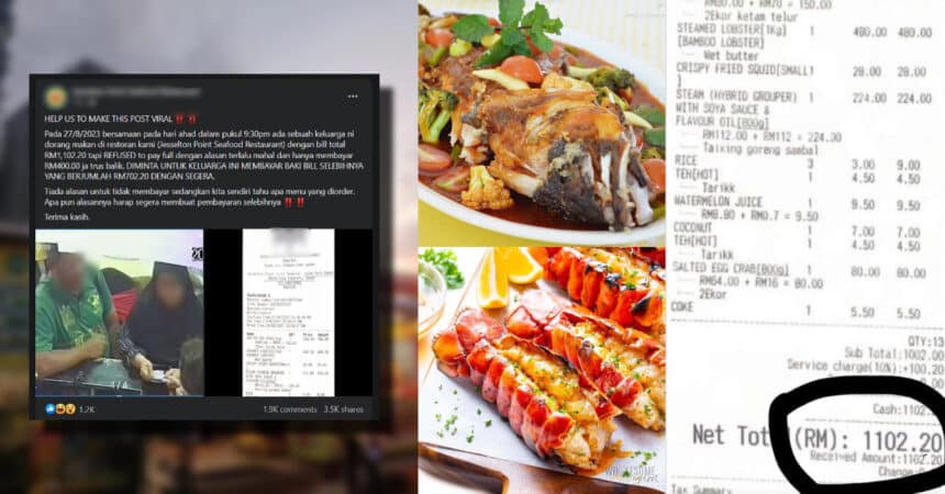 Makanan Cecah Lebih RM1K Di Restoran Seafood Sabah, Ini Penjelasan Pelanggan Enggan Bayar Penuh
