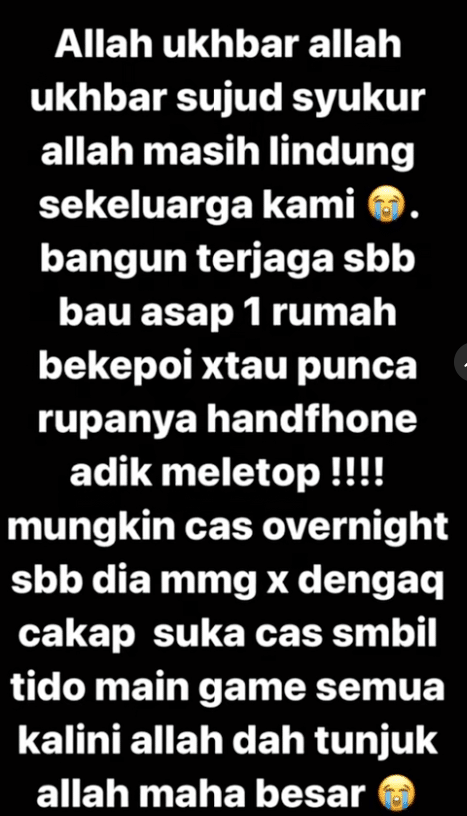 Remaja Trauma Cas Telefon Sepanjang Malam Sebelum Meletup