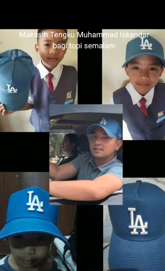 Budak Lelaki Teruja Dapat Topi Dipakai Tengku Muhammad, Hulur Sendiri Walaupun Dikawal Ketat Bodyguard