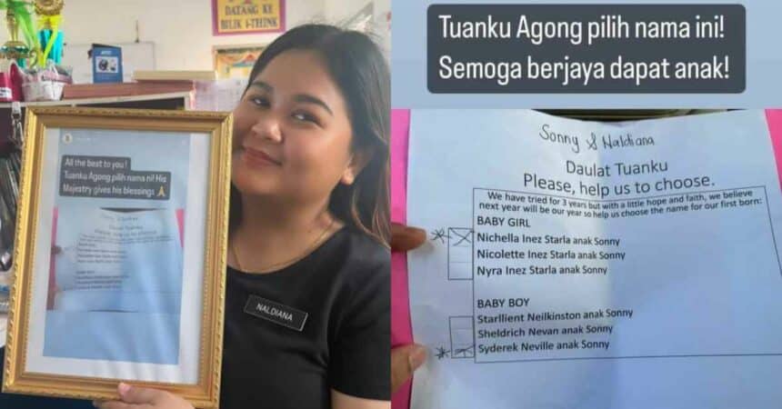 Siap 'Framekan' Nama Anak, Wanita Teruja Agong Pilih Nama Bakal Cahaya Mata