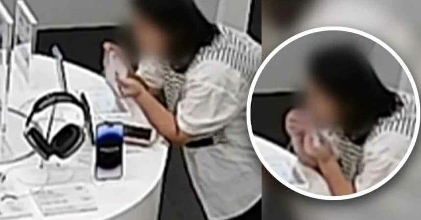 Wanita Kantoi Sanggup Gigit Kabel Demi Curi Iphone 'Display' Kedai
