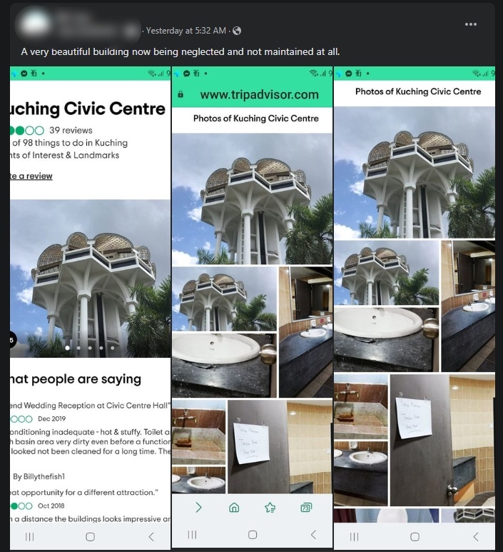 Tandas Kotor Bau Hapak, Netizen Risau Lihat Dewan Suarah Kuching Tidak Diselenggara Dengan Baik