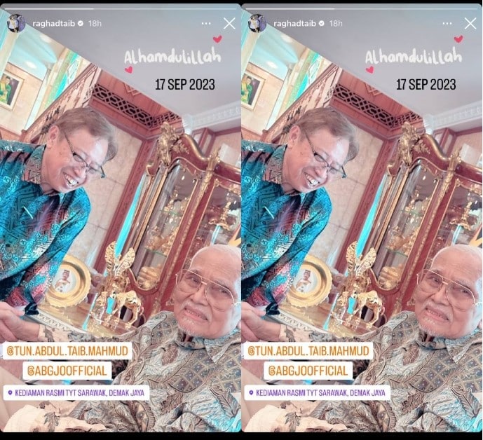 Tampak Ceria Dan Sihat, TYT Sarawak Dan Premier Sarawak Abang Jo Kongsi Detik Mesra