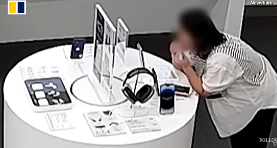 Wanita Kantoi Sanggup Gigit Kabel Demi Curi Iphone 'Display' Kedai