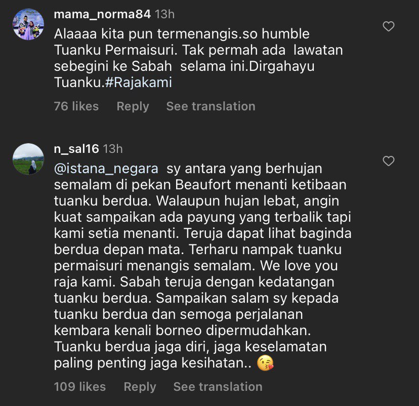 Hari Terakhir Jelajah Sabah, Permaisuri Agong Menangis Lihat Rakyat Sanggup Tunggu Dalam Hujan