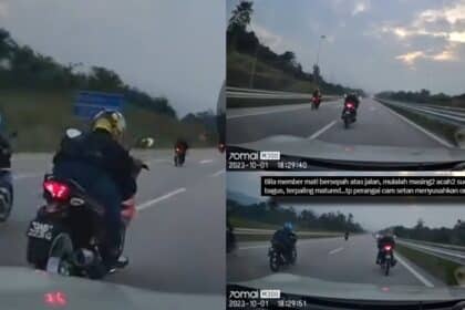 Aksi 'Superman' Berlumba Di Atas Jalan Pan Borneo Sri Aman - Serian Ini Undang Geram Netizen