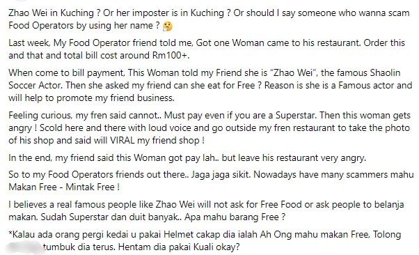 Mengaku Diri 'Superstar', Peniaga Kedai Makan Di Kuching Berang Wanita Selamba Minta Makan Free