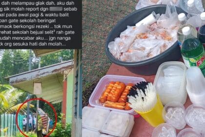 Berang Ditegur Gara-Gara Berniaga Depan Sekolah Di Kuching, Tindakan Wanita Ini Raih Perhatian Netizen