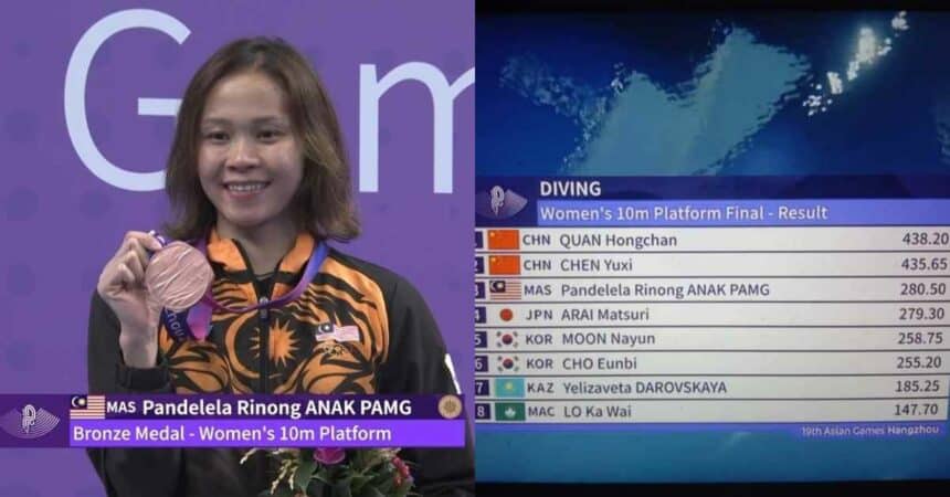 'Comeback' Selepas 13 Tahun, Pandelela Rinong Raih Pingat Gangsa Acara Individu Di China